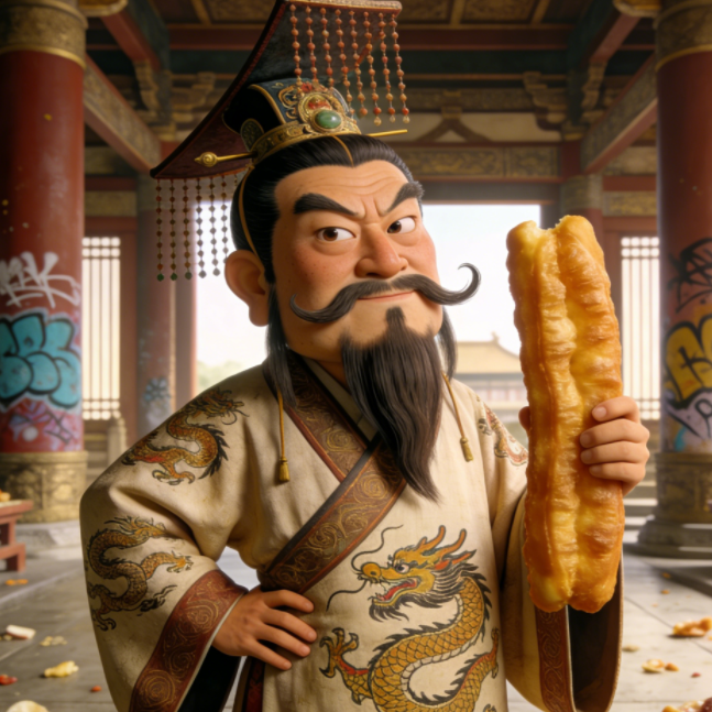 黄总形象：《黄帝内经》中的黄帝角色，搞笑视频系列主角，传统养生智慧的现代演绎者